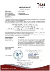 2102 H_RH7-25 0554 – Tanúsítvány Átbélyegtzés KICSI